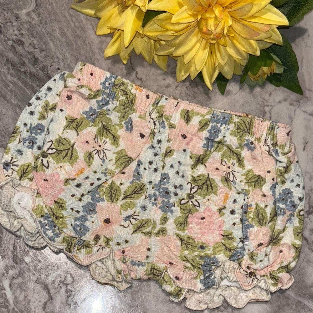 SweetHoney High Waist Floral Shorts - Pink, Blue, Green